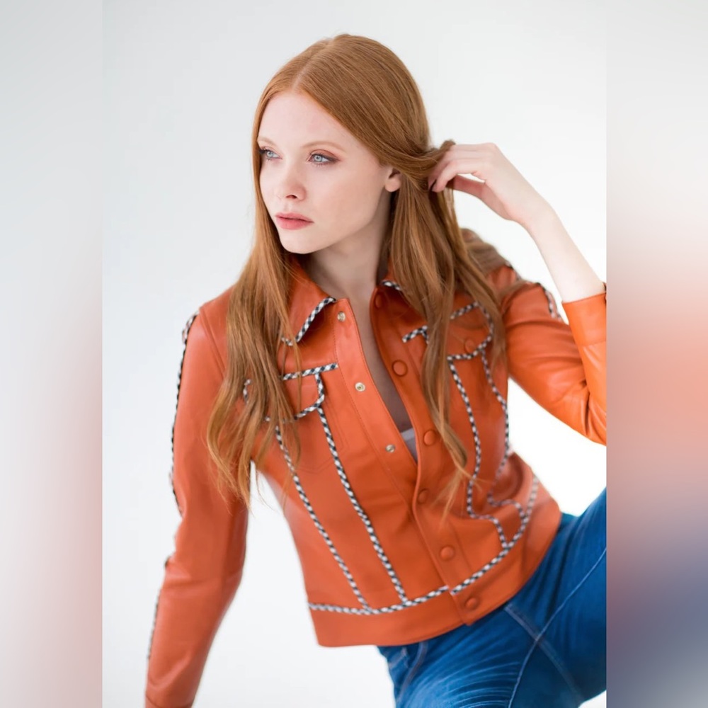 SIPOS New York leather fitted jacket never worn with tags